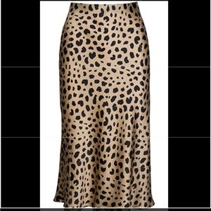 EUC midi high waist leopard print skirt